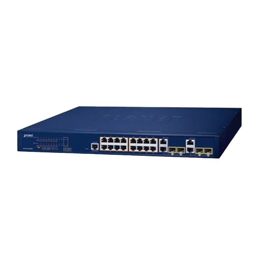 GS-4210-16P4C - Switch Administrable PoE  Capa 2 de 16 Puertos 10/100/1000 Mbps 802.3af/at, 4 Puertos SFP Gigabit, Hasta 240 W
