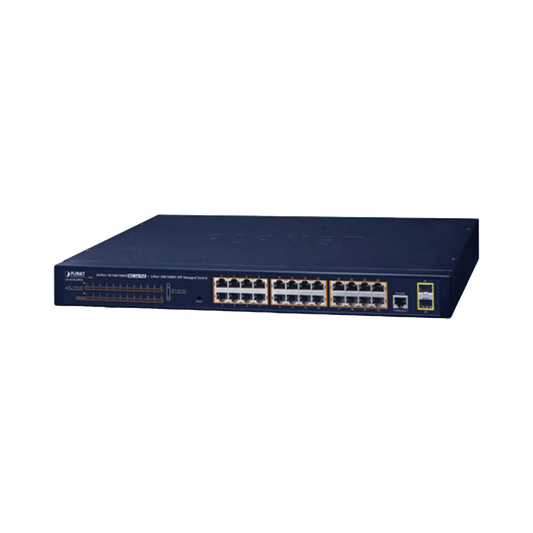 GS-4210-24P2S - Switch PoE Administrable Capa 2 / 24 Puertos10/100/1000BASE-T / 2 SFP 100/1000BASE-X / POE 802.3af/at