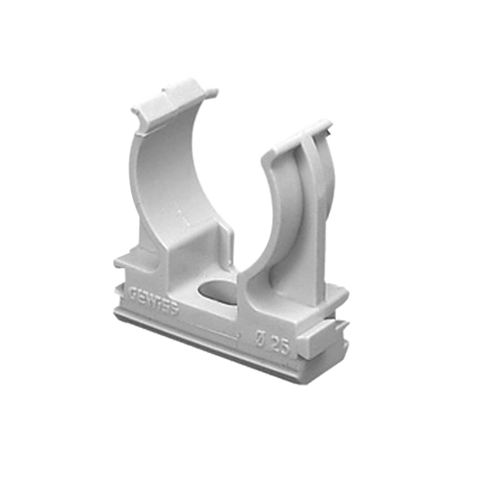 GW-50-629 - Soporte de presión (Abrazadera), PVC Auto-extinguible, abierto para tubería de 50 mm