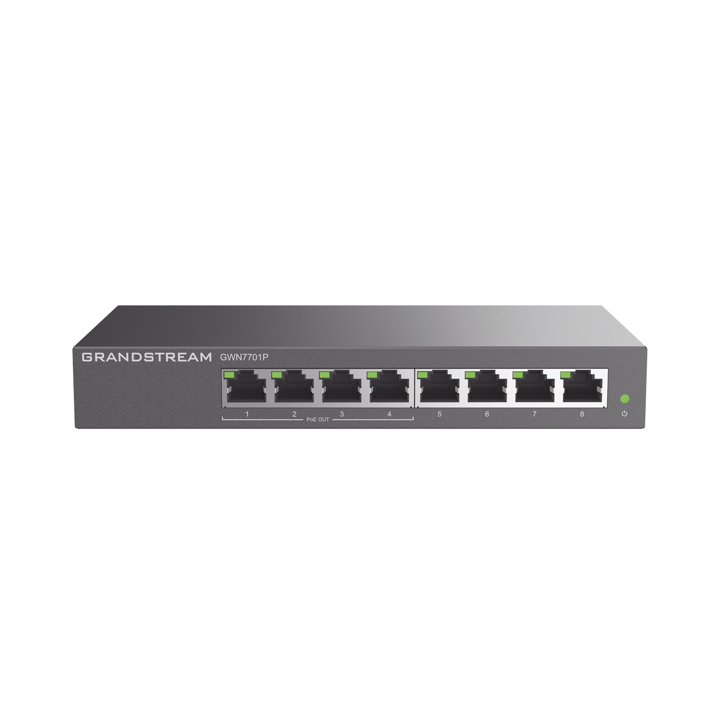 GWN7701P - Switch PoE+ Gigabit No Administrable / 8 puertos 10/100/1000 Mbps / 4 puertos PoE+ /  hasta 60W