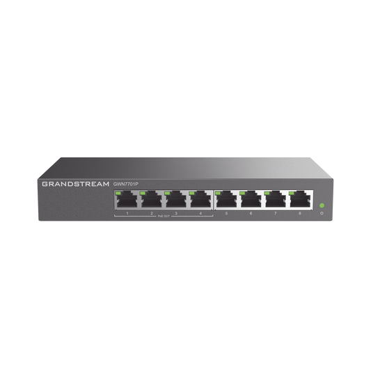 GWN7701P - Switch PoE+ Gigabit No Administrable / 8 puertos 10/100/1000 Mbps / 4 puertos PoE+ /  hasta 60W