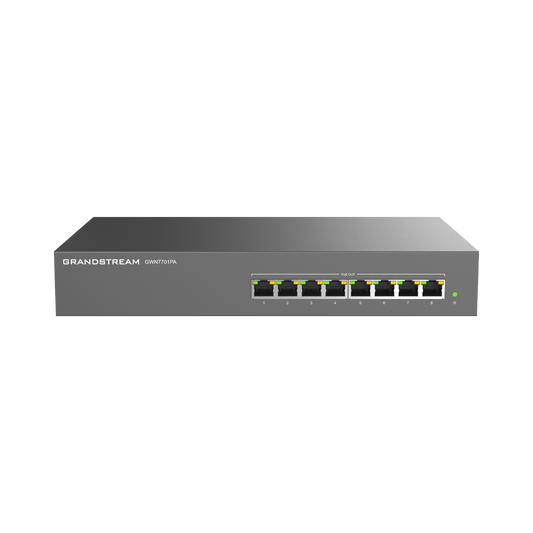 GWN7701PA - Switch PoE+ Gigabit No Administrable / 8 puertos 10/100/1000 Mbps / 8 puertos PoE+ /  hasta 145W