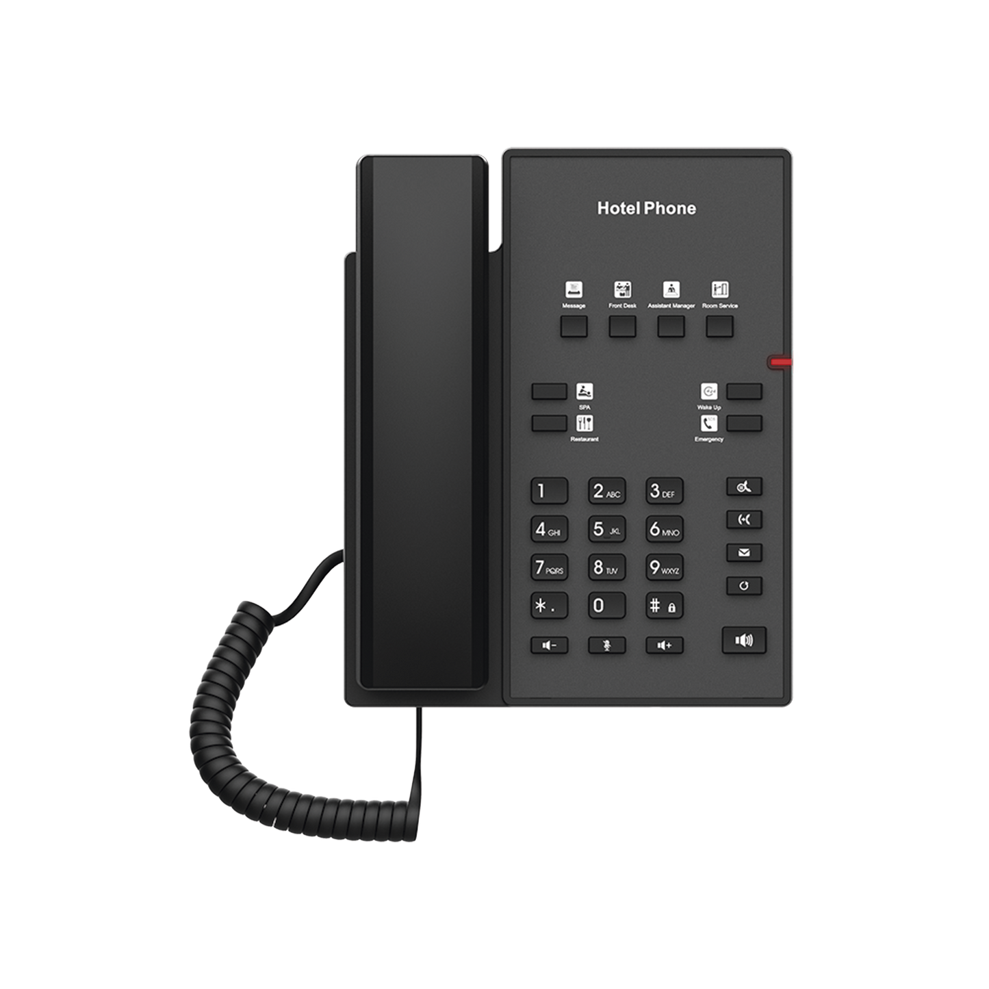 H1 - Teléfono IP para Hotelería, profesional con 8 teclas programables para servicio rápido, plantilla personalizable con PoE