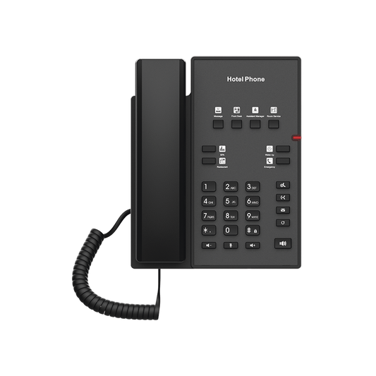 H1 - Teléfono IP para Hotelería, profesional con 8 teclas programables para servicio rápido, plantilla personalizable con PoE