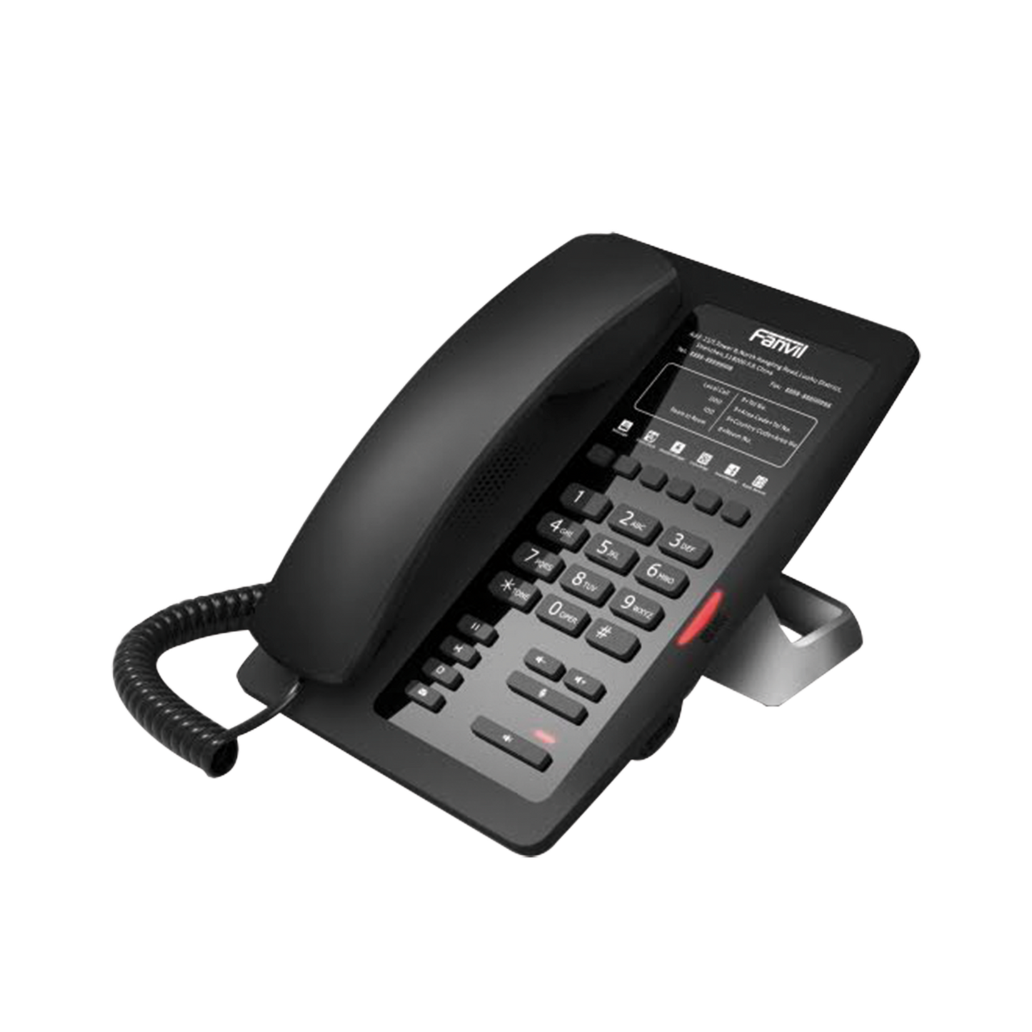 H3F Teléfono IP para Hotelería, profesional con 6 teclas programables para servicio rápido (Hotline), plantilla personalizable con PoE