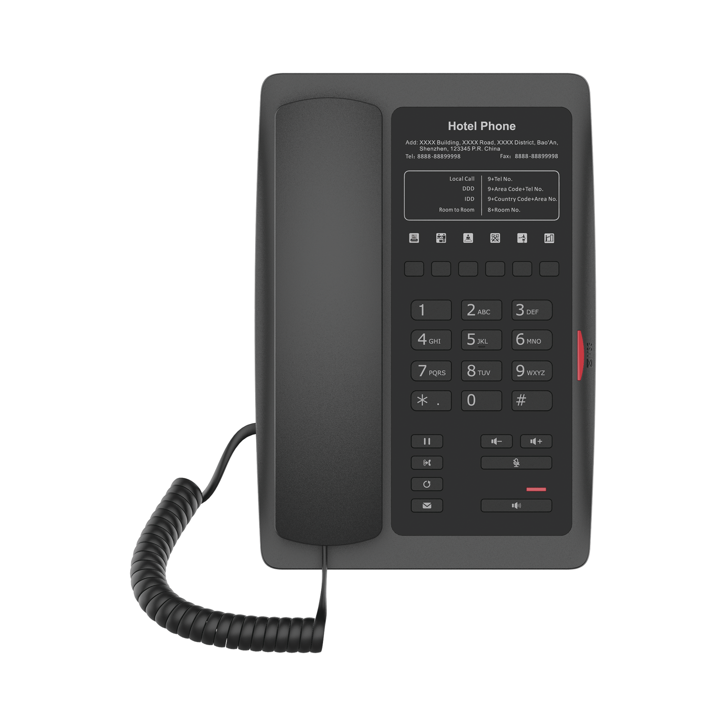 H3WB Teléfono IP WiFi para Hotelería, profesional con 6 teclas programables para servicio rápido (Hotline), plantilla personalizable con PoE