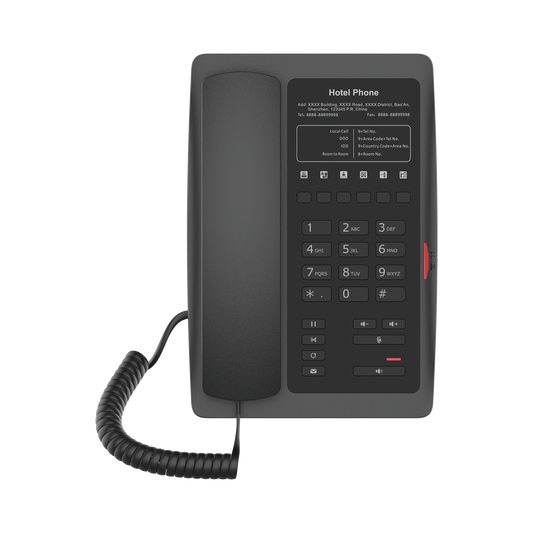 H3WB Teléfono IP WiFi para Hotelería, profesional con 6 teclas programables para servicio rápido (Hotline), plantilla personalizable con PoE