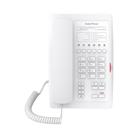 H3WW Teléfono IP WiFi para Hotelería, profesional con 6 teclas programables para servicio rápido (Hotline), plantilla personalizable con PoE
