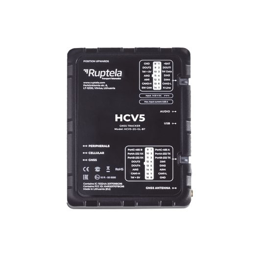 HCV5 - Localizador 4G LTE Obtenga información de la computadora del vehiculo lectura CAN, OBD y LCV / Sensores Bluetooth / Vehiculos ligeros / Vehiculos pesados  / RS485 / RS232 / Análogico / RFID