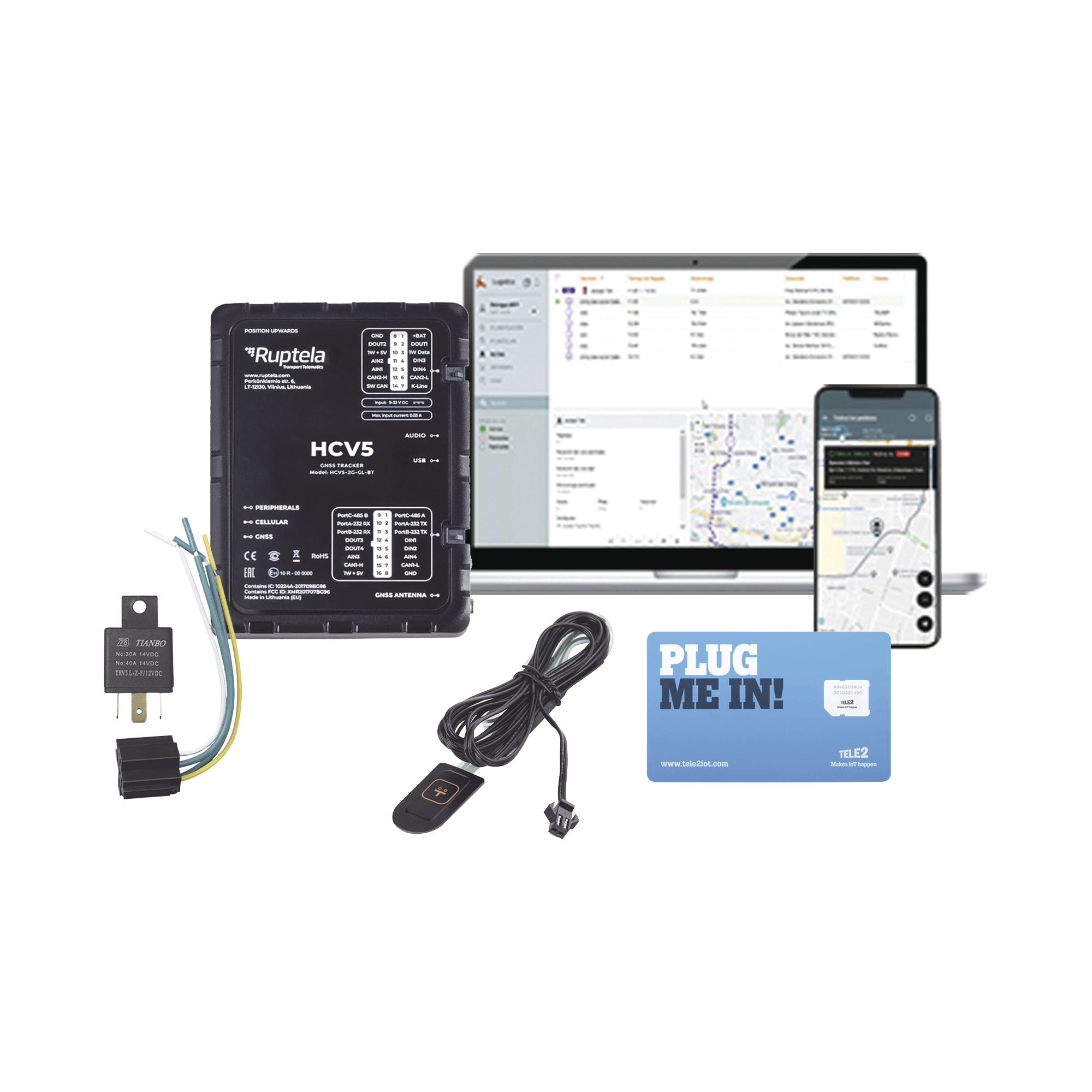 HCV5KIT - Kit de Localizador 4G LTE / Incluye 1 MICROSIM30M2M + 1 VOUC ...