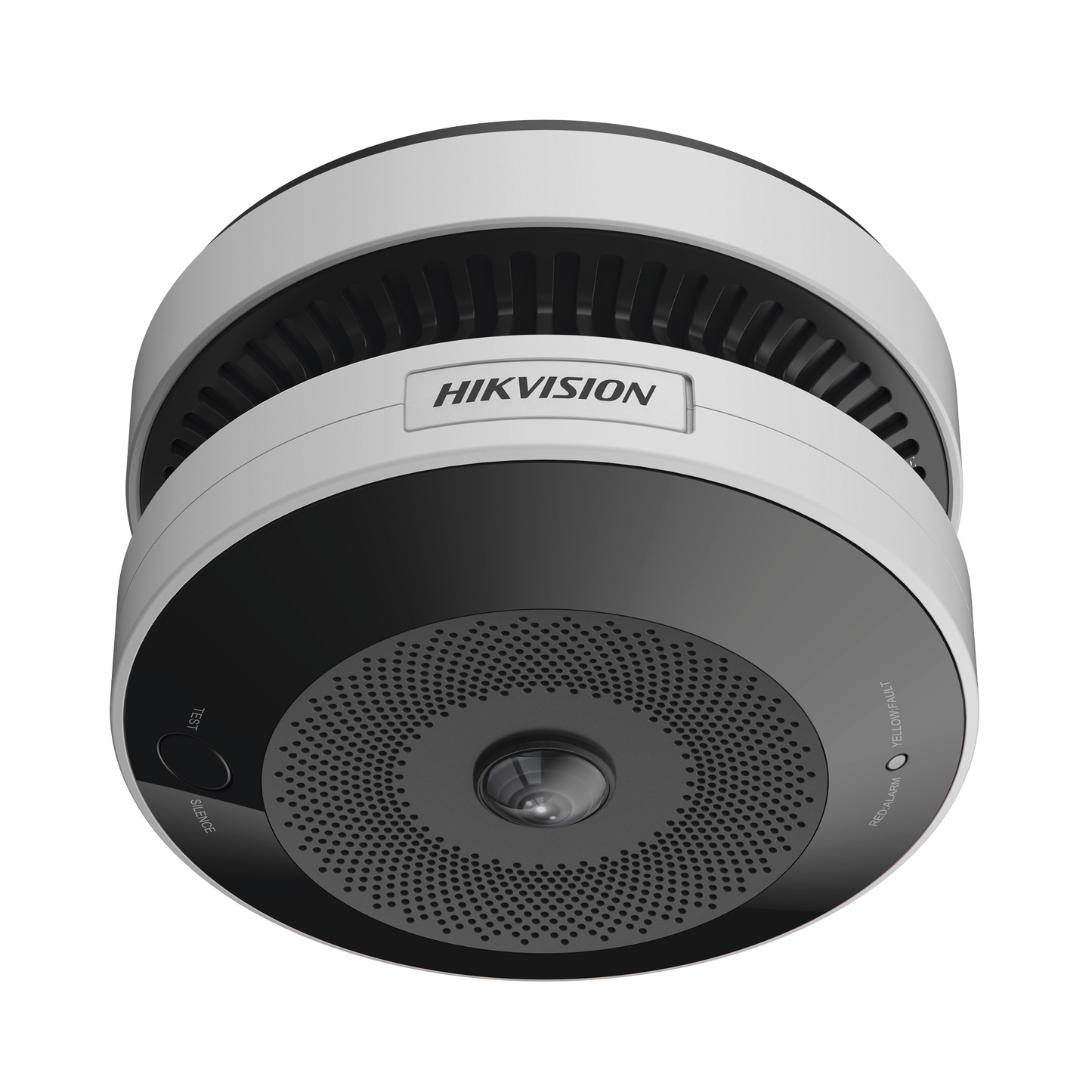 HF-VS409 - (HikFire) Mini Fisheye IP 4 Megapixel con Detector de Humo Puntual  / Autónomo / Entrada y Salida de Alarma / 15 mts IR / PoE / WDR 120 dB / Alarma de 85 dB / MicroSD 128GB / Compatible con Hik-Connect