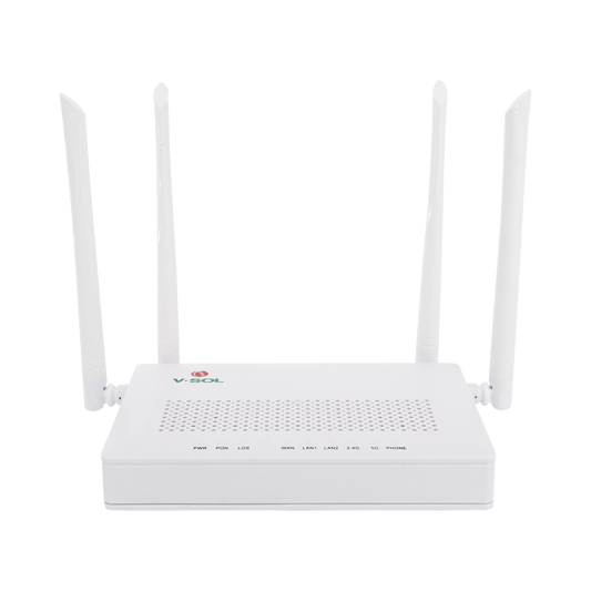 HG323D-AC ONU Dual G/EPON con Wi-Fi AC de doble banda, 1 puerto SC/UPC + 2 puertos LAN Gigabit + 1 puerto FXS