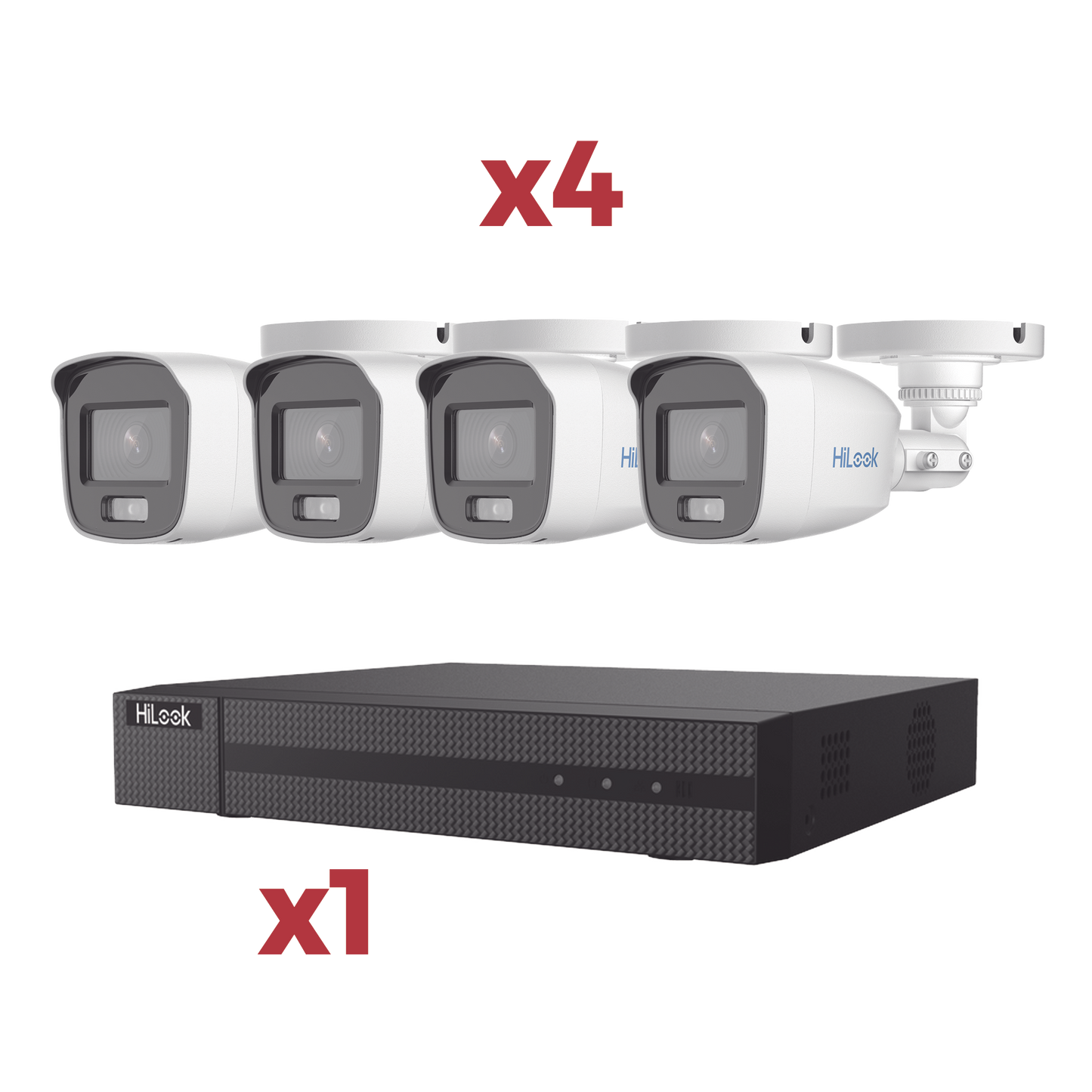 HL-24B-KIT - [Kit] DVR 4 Canales TurboHD + 1 Canal IP / 2 Megapixel (1080pLite) / AcuSense Lite / Audio por coaxitron / 1 Bahia de disco duro / 4 Cámaras 2 Megapixel tipo Bala / ColorVu Lite + Microfono Integrado