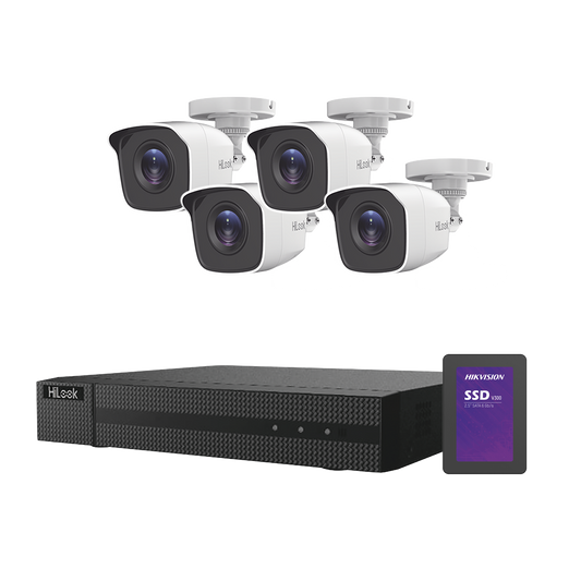 HL24LQKITS-M(B)/512GB KIT TurboHD 1080p + SSD de 500 GB / DVR 4 canales / 4 Cámaras Bala de Metal / Fuente de Poder / Accesorios de Instalación