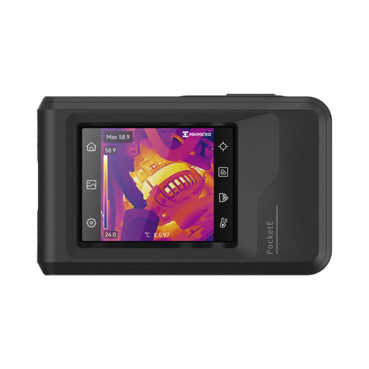 HM-TP40-1AQF/W-POCKETE POCKET-E - Cámara Termográfica Portátil Lente Térmico 1.35 mm (96 x 96) pixeles / Lente Optico (640 × 480) / WiFi / IP54 / Memoria interna 4 Gb / Hasta 4 Horas de Funcionamiento Continuo