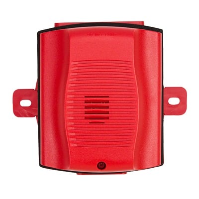 HR-K Sirena para Exterior, Montaje en Techo o Pared, 12 a 24 Vcc, Color Rojo