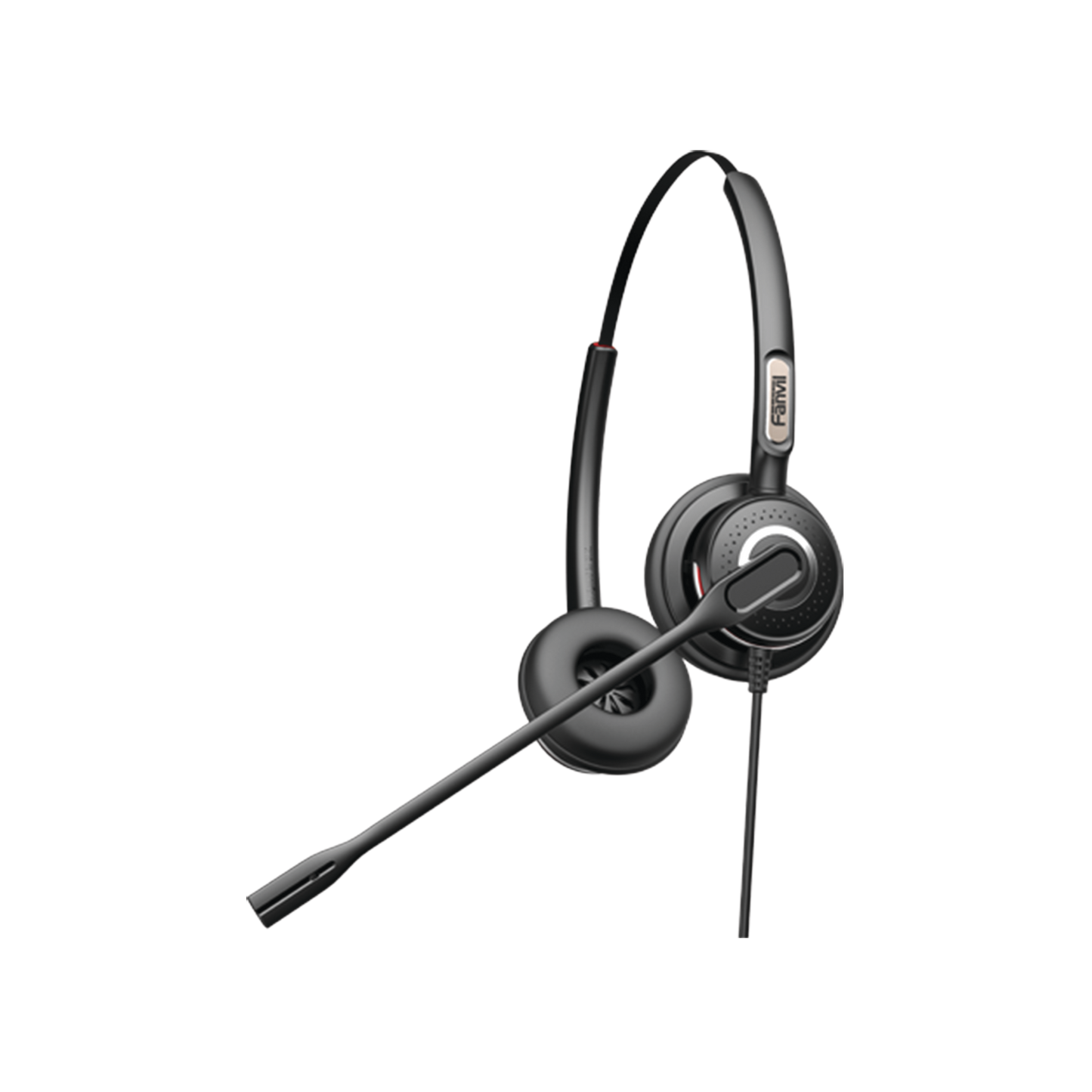 HT202 Diadema binaudal (duo) con tecnología antishock para teléfonos IP FANVIL y Polycom con micrófono de cancelación de ruido, larga durabilidad
