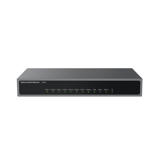 HT-881 - Gateway Analógico 8 FXO  (Conectar Lineas Analógicas) / 3 Perfiles SIP / 1 Puerto FXS / NAT de Alto Rendimiento / Soporte Lifeline / Fax T.38 / Cifrado AES / Failover SIP / Conferencia de Voz 3 Vías