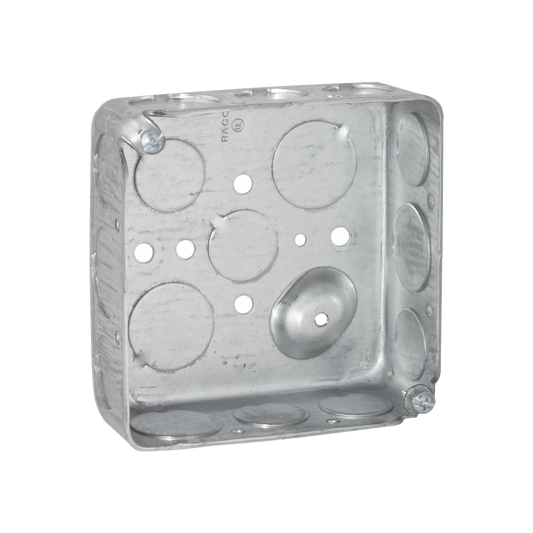 HUB-192 - Caja Cuadrada 4 x 4"/ Profundidad 1- 1/2"/ Cuenta con 11 Entradas de 1/2" y 6 de 3/4"..