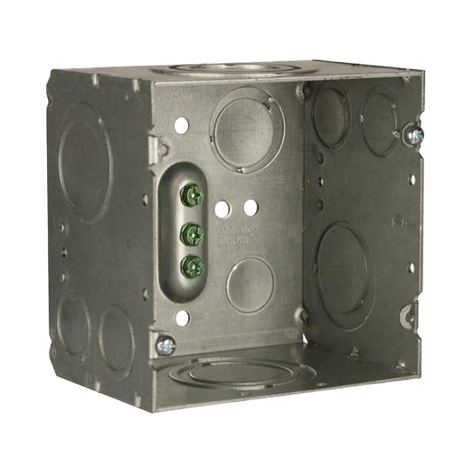 HUB260 - Caja Cuadrada 4- 11/16" x 4 11/16"/ Profundidad de 3-1/4"/ 2 Entradas  1", 1 1/4", 1 1/2", 2", 2 Entradas 1"-1 1/4", 2 Entradas 3/4 "- 1", 4 Entradas 1/2" - 3/4", 2 Entradas 1/2".