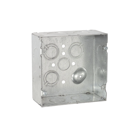 HUB-265 - Caja Cuadrada 4 11/16" x 4 11/16"/ Profundidad 2- 1/8"/ 4 Entradas 1", 4 Entradas 3/4", 1 Entrada 1/2" y 3 TKO (1/2"-3/4").