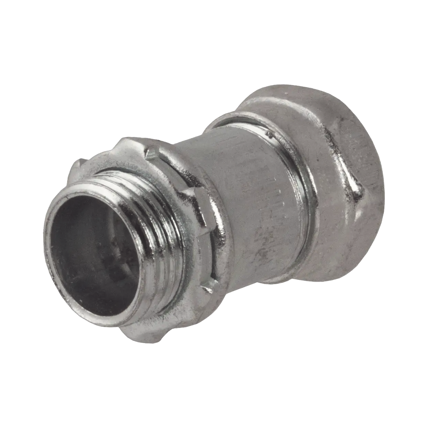 HUB-2903 - Conector Recto Compresión de Acero Galvanizado para Pared Delgada de 3/4" .