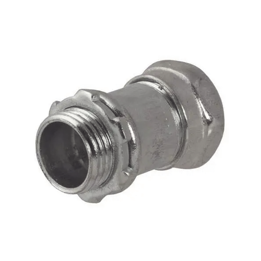 HUB-2905 - Conector Recto Compresión de Acero Galvanizado para Pared Delgada de 1 1/4".