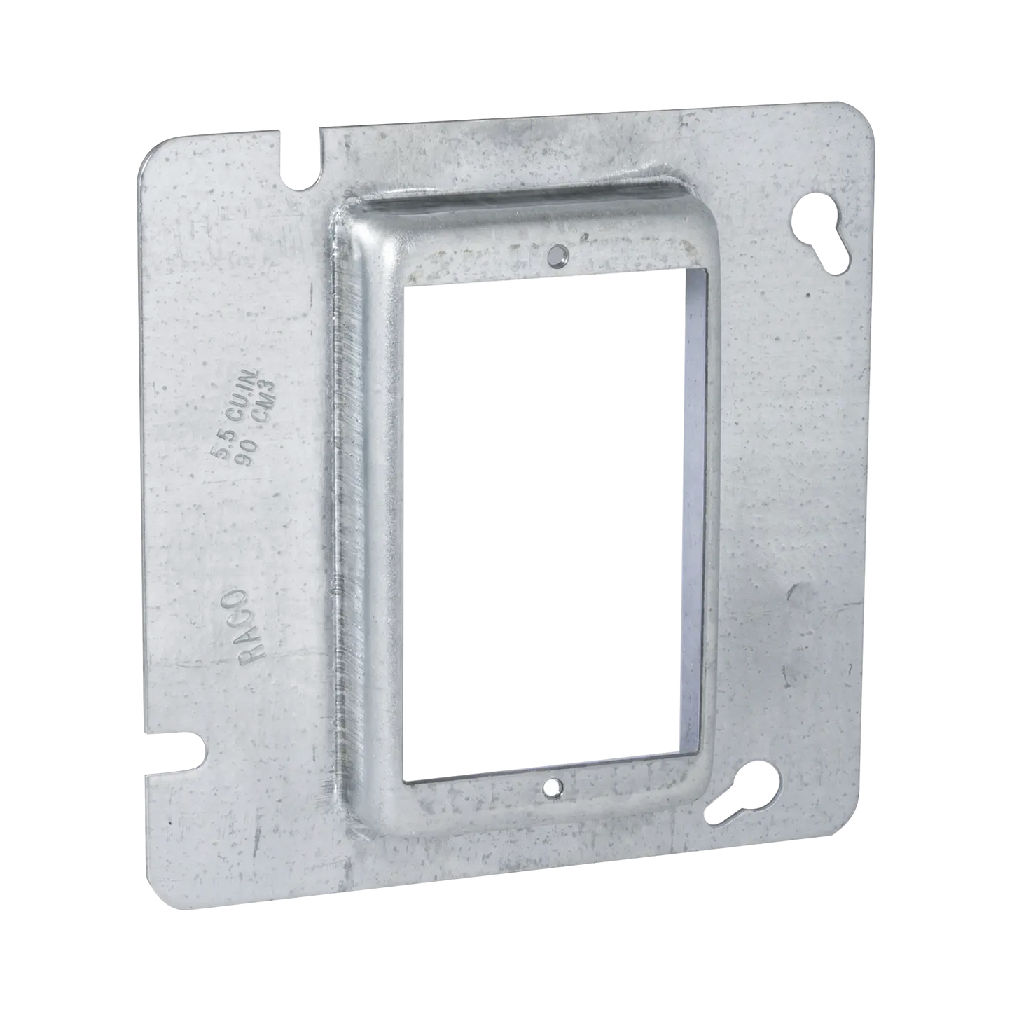 HUB-838 - Sobretapa Cuadrada Galvanizada para Caja de 4 11-16" / Realce de 3/4".