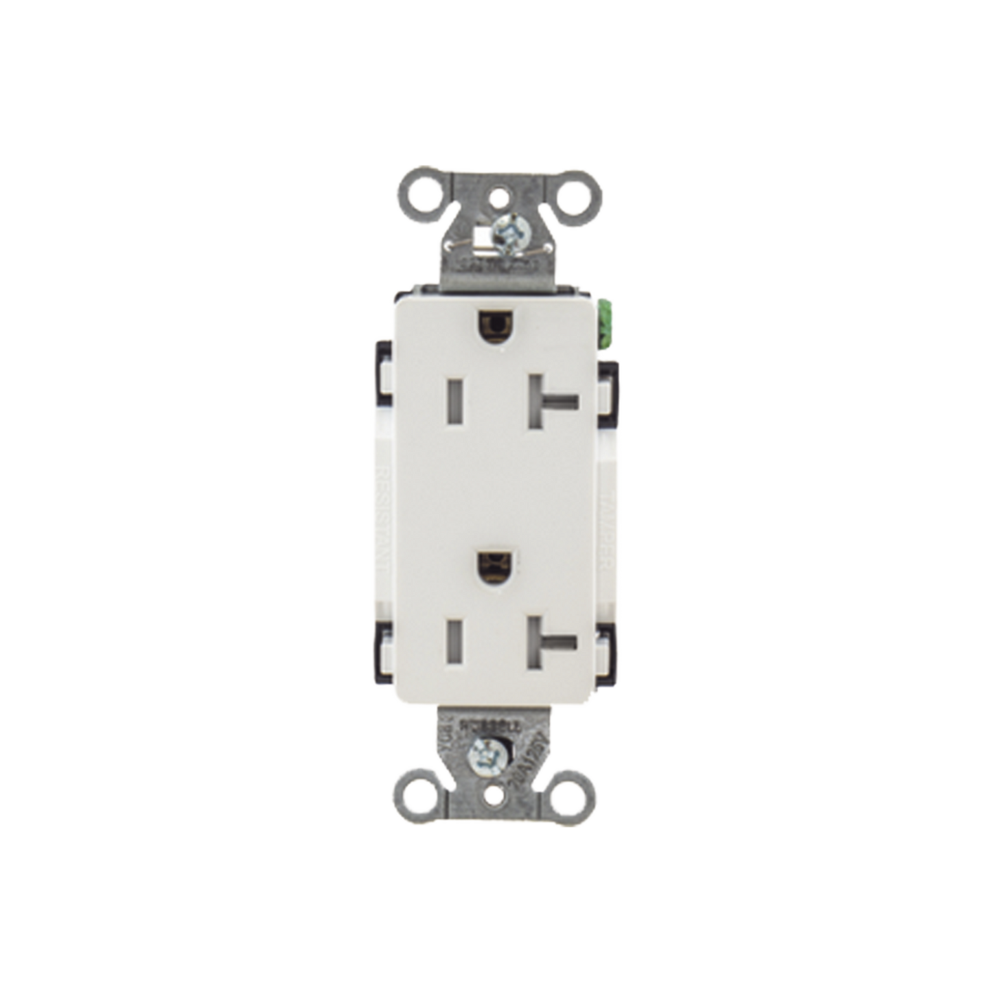 HUB-DR20-WHI-TR - Contacto Duplex Decorador 20 A 125V /  Resistente a manipulaciones / 2 Polos 3 Hilos/ Nema 5-20 R / Color Blanco / Grado Industrial.