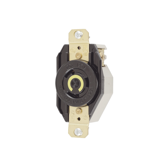 HUB-HBL2310 Receptáculo de Media Vuelta Industrial para Empotrar de 20 A 125 V CA 2 Polos 3 Hilos (Nema L5-20R).