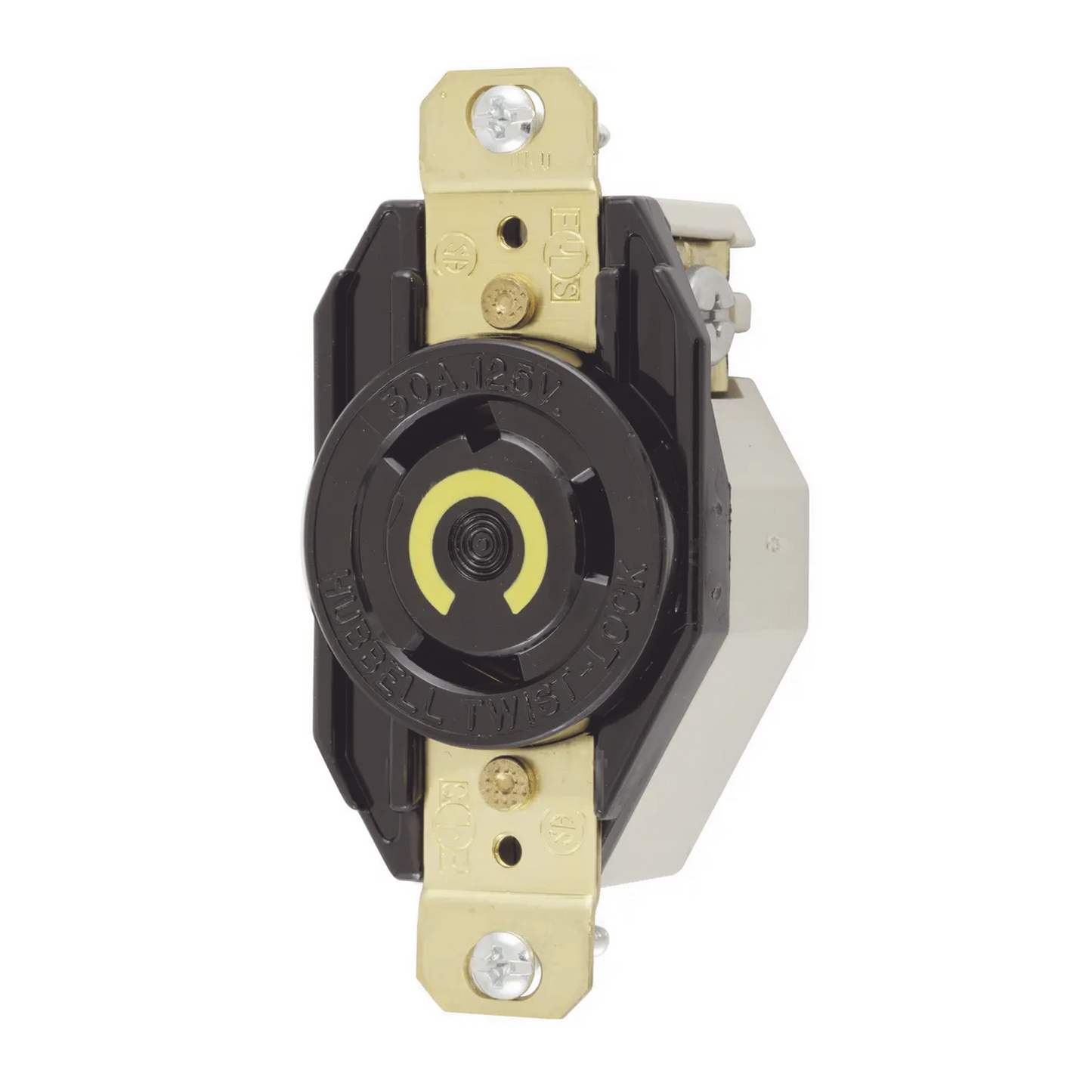 HUB-HBL-2610 - Recept�culo de Media Vuelta Industrial 30 A 125 V CA 2 Polos 3 Hilos (Nema L5-30R) Color Negro
