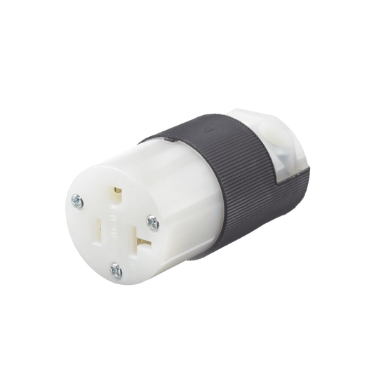 HUB-HBL5369C - Conector Entrada Recta/ 20 A 125V/ 2 Polos 3 Hilos/ Nema 5-20 R/ Grado Industrial- Comercial / Color Negro-Blanco.