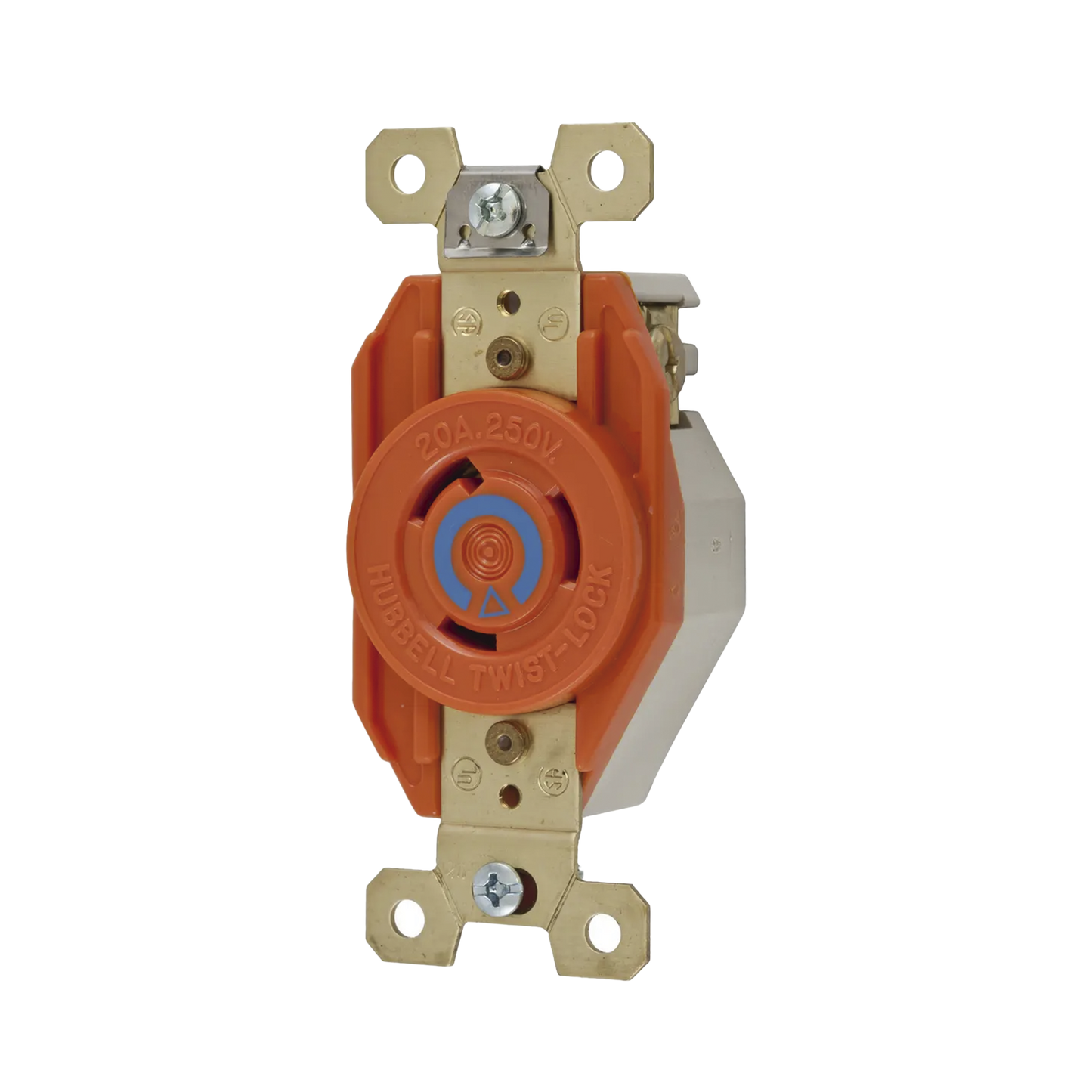 HUB-IG23-20 Receptáculo Sencillo de Media Vuelta/ 20 A 250 V CA / 2 Polos 3 Hilos / Nema L6-20R.