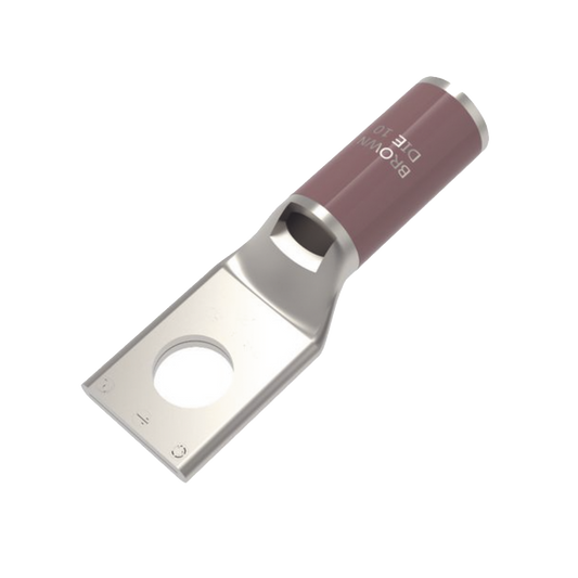 HUB-YA2-CL6-BOX - Zapata Terminal de Compresión de Cobre Electrolítico Estañado de Cañón Corto para Tornillo de 1/2" y Calibre 2 AWG.