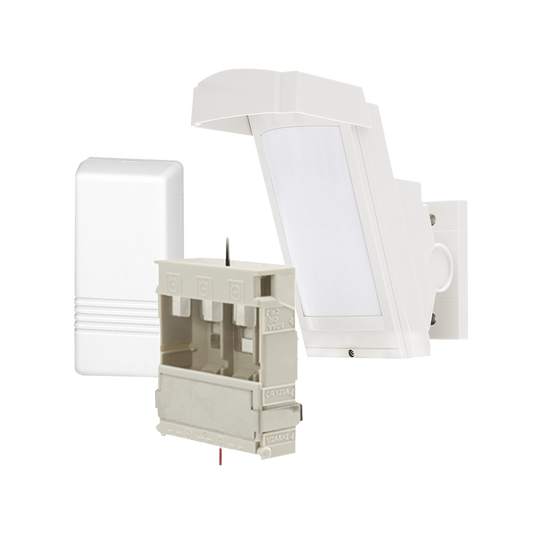 HX40-RAM-WH Detector de Movimiento PIR Antimascara / 100% Exterior /  Inalámbrico / Hasta 12 metros a 85°; de cobertura/ Instalación a 3 metros / Incluye transmisor 5816 para paneles Honeywell