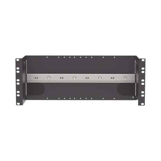 IABDIN4 Soporte Industrial Para Instalar Equipos de Montaje en Riel DIN, Para Racks o Gabinetes Estándar de 19in, de 4UR, Color Negro