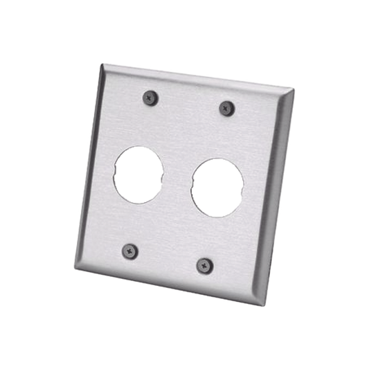 IAEFP2-2G - Placa de Pared Doble IndustrialNet?, Para 2 Conectores Industriales, de Acero Inoxidable