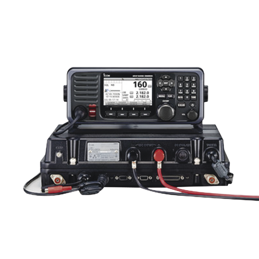 IC-GM800 - Radio móvil marino en la banda de MF/HF, cumple con GMDSS bajo el requerimiento de SOLAS, pantalla de 4.3 pulgadas. Incluye micrófono, kit de montaje y sintonizador AT-141.