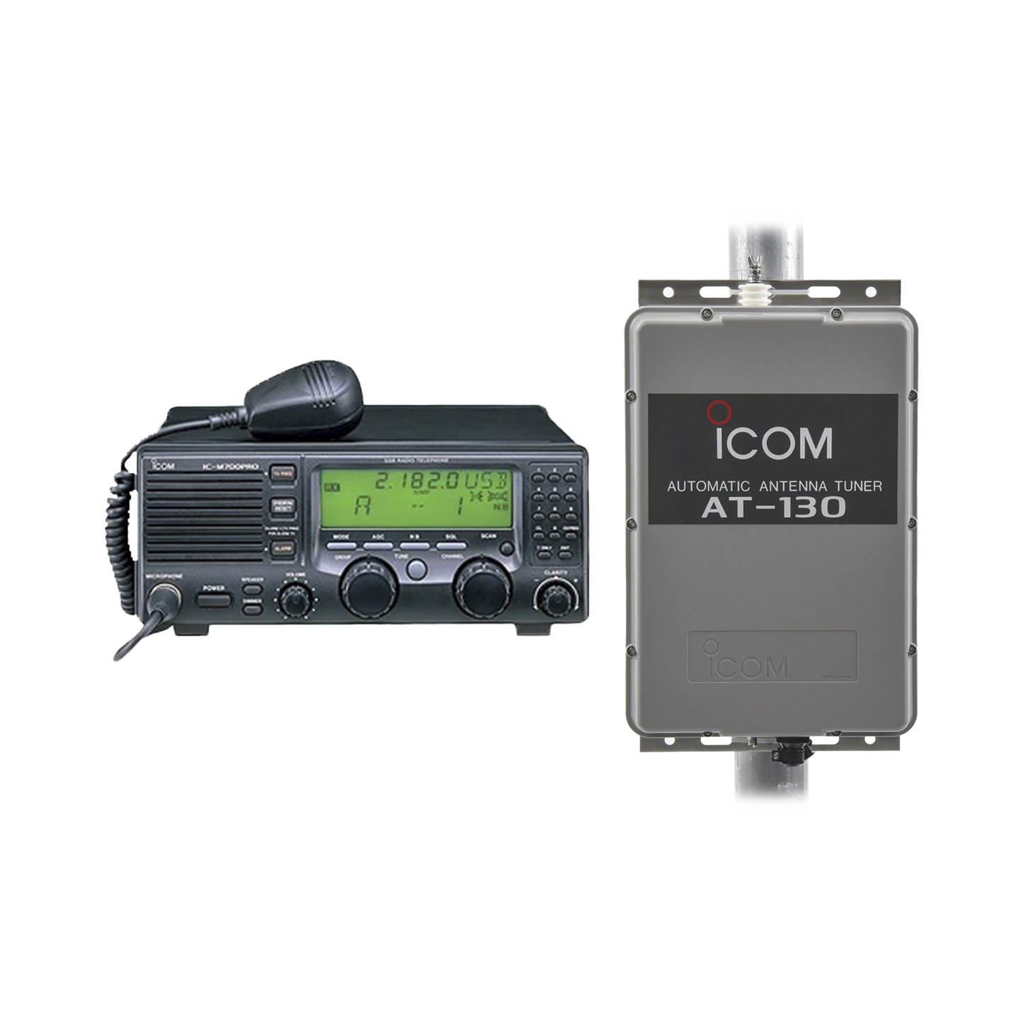 Kit de radio IC-M700pro con sintonizador de antena AT-130