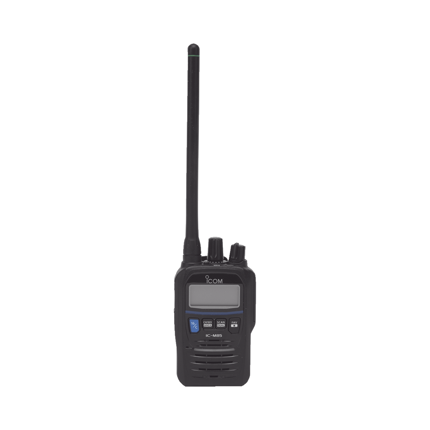 IC-M85UL - Radio VHF Portátil, Intrínsicamente Seguro, 5 W de Potencia de RF, Certificado UL, Opción de Uso en Mar y Tierra, Funciones de Emergencia, IP67 y MIL-STD-810G, 11 horas de duración de batería