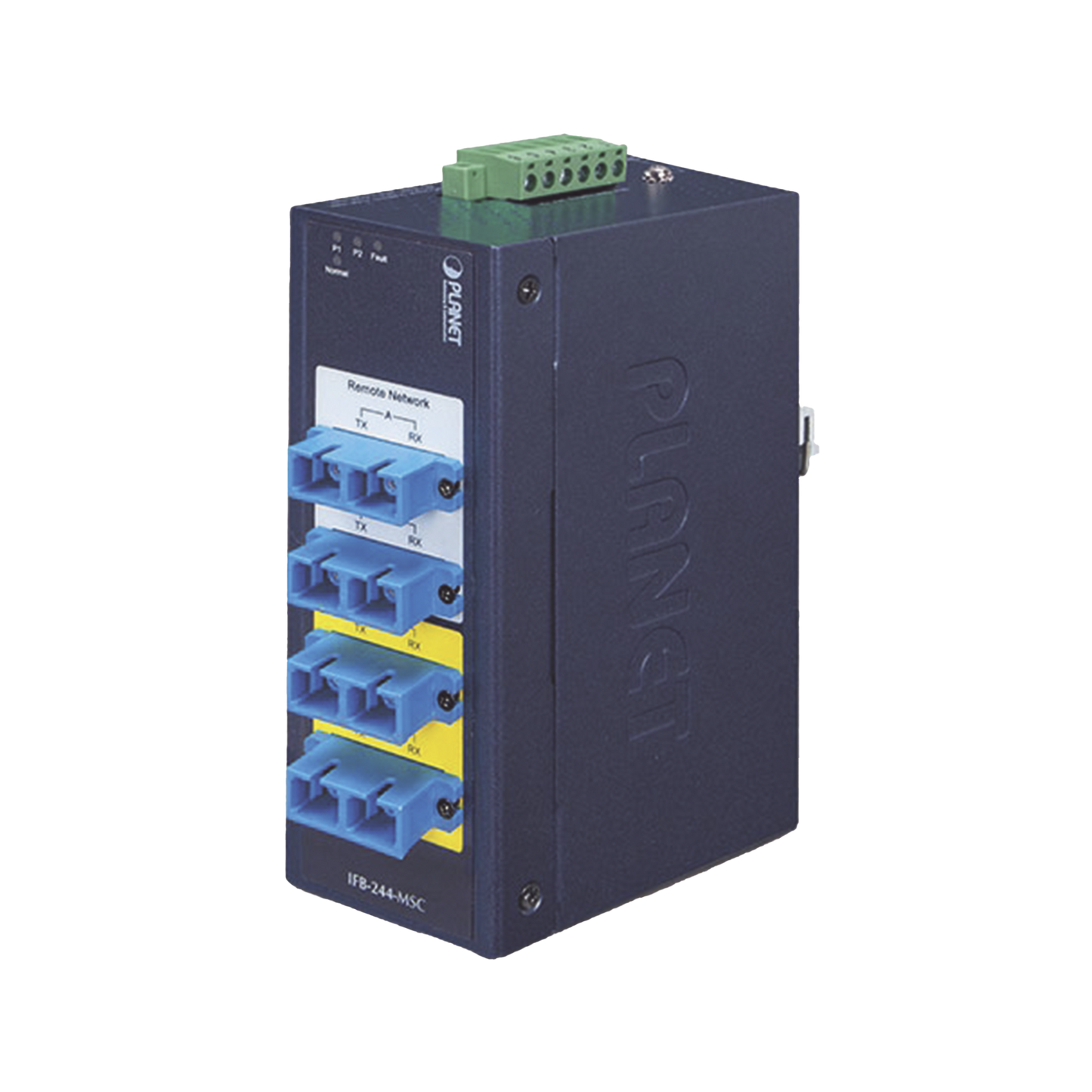 IFB-244-MSC - Switch Industrial Bypass de Fibra Optica Multimodo con Conector SC de 2 Canales