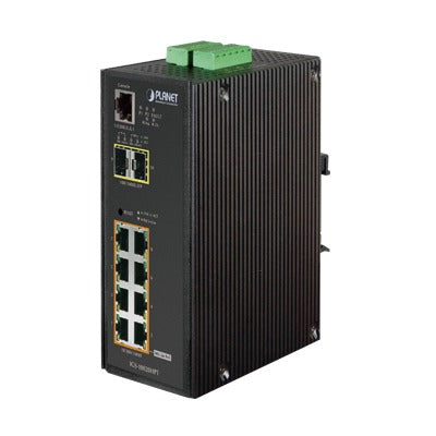 IGS-10020HPT - Switch Industrial Administrable Capa 2, 8 puertos PoE Gigabit 802.3af/at, 2 Puertos SFP de 1 / 2.5 Gigabit, Entrada de Voltaje Secundaria para Fuente Redundante