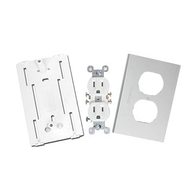 INKA-100-DUPLEX - Contacto eléctrico doble, soporte y tapa de PVC auto extinguible y aluminio, universal (8191-10200)