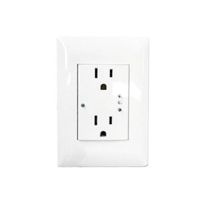 INTELI-GROUND - Contacto Inteligente de Pared Doble 120, 15A, con Supresor de Picos Tipo A.
