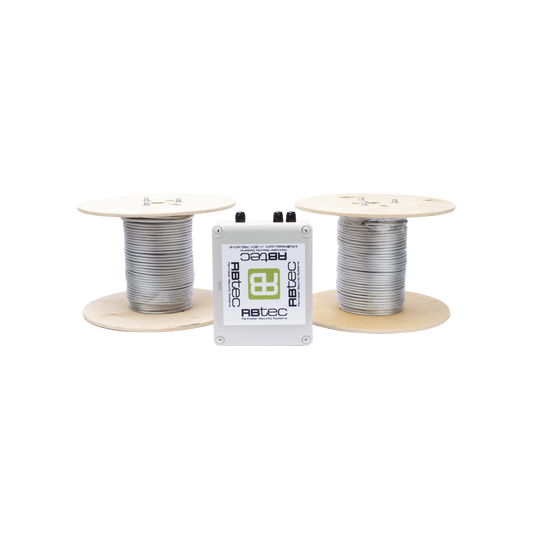 IROC-2Z-250-V2 Kit de Cable Sensor Para Cerca Ciclonica IRONCLAD / 150 METROS / 2 ZONAS; 75 METROS POR ZONA / Sin Falsas Alarmas por Viento / TODO Incluido/TARJETA LPU400/ Calibración por Software