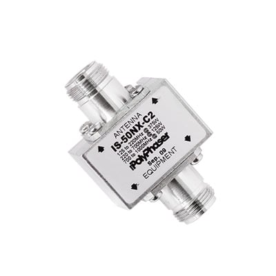 IS-50NX-C2 Protector Coaxial RF de CD Para 125 - 1000 MHz Con Ceja lateral y Conectores N Hembra en Ambos Lados, 50 ?