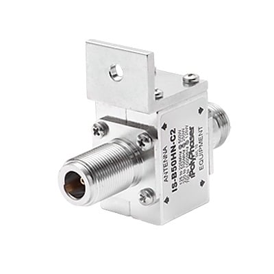IS-B50HN-C2 Protector RF Coaxial Para 125 a 1000 MHz Con Ceja Frontal Con Conectores N Hembra en Ambos Lados, 50 ?