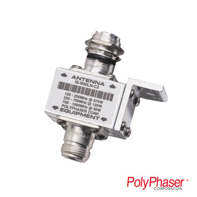 IS-B50LN-C2 - Protector RF Coaxial Para 10 - 1000 MHz de Ceja Frontal y Conectores N Hembra en Ambos Lados, 50 Ω