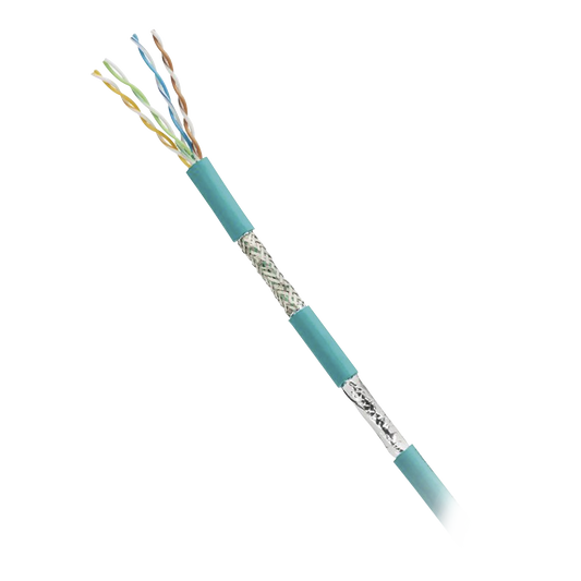ISFCH5C04ATL-XG Bobina de Cable Blindado SF/UTP Categoría 5e de 4 pares, Uso Industrial con Resistencia al Aceite y Rayos UV, Multifilar 24/7 (Flexible), Color Azul Cerceta, Bobina de 305m