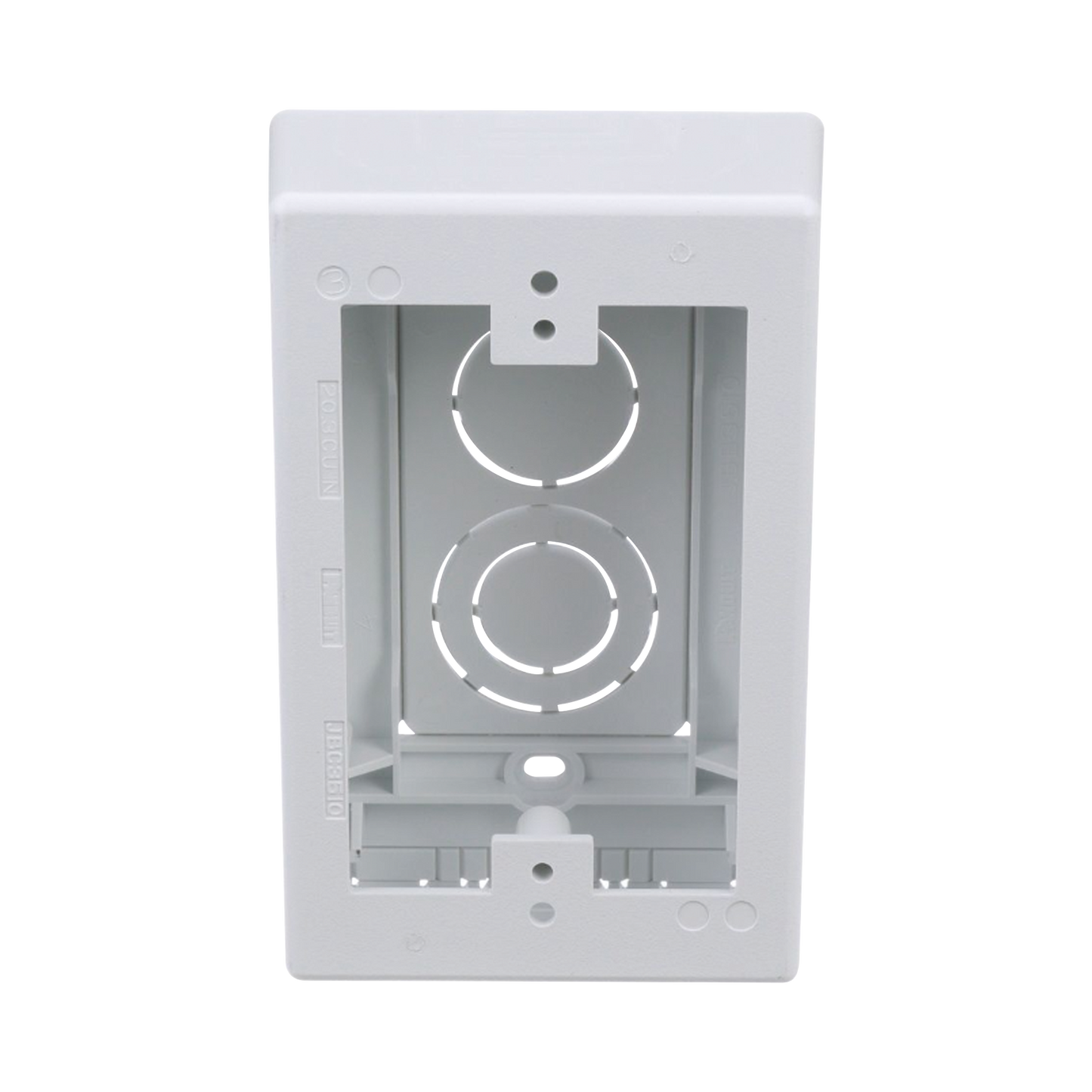 JBX3510WH-A - Caja de Pared Superficial, Uso Universal con Placas de Pared, con Cinta Adhesiva, Color Blanco